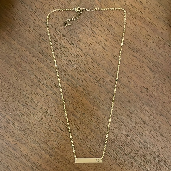 Jewelry - Alpha Phi AO Gold Bar Necklace